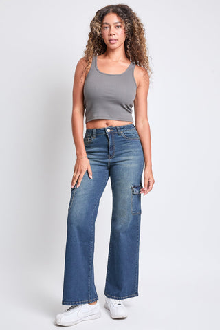 Pants Women's High Rise Wide Leg Skater Cargo Jeans