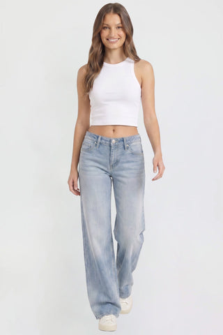 Women's Britney Buttefly Pocket Wide Leg Jeans