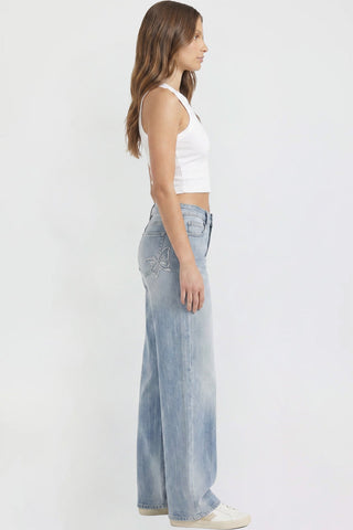 Women's Britney Buttefly Pocket Wide Leg Jeans
