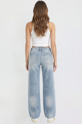 Women's Britney Buttefly Pocket Wide Leg Jeans