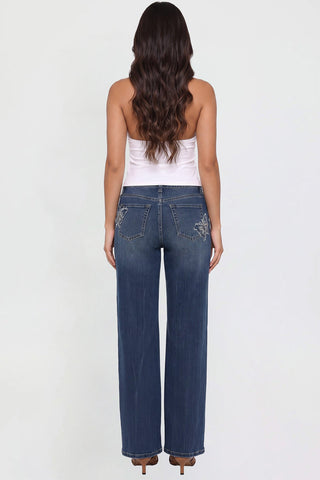 Women's Britney Buttefly Pocket Wide Leg Jeans