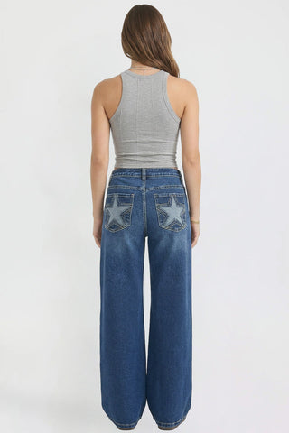 Women's Britney Star Pocket Wide Leg Jeans