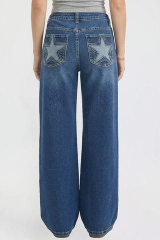 Women's Britney Star Pocket Wide Leg Jeans