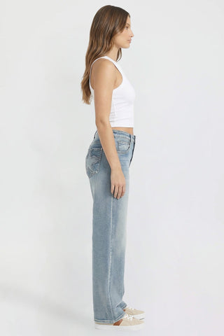 Women's Britney Star Pocket Wide Leg Jeans