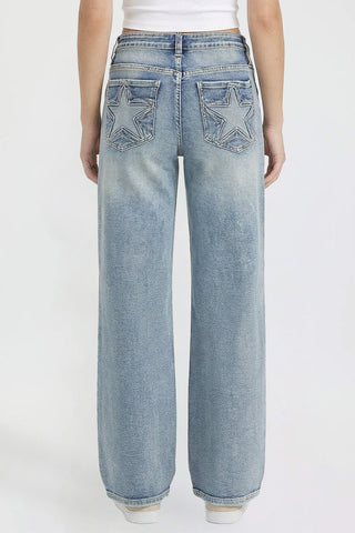 Women's Britney Star Pocket Wide Leg Jeans