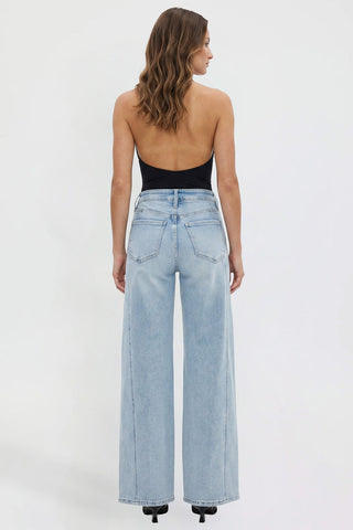 Women's Wide Leg Jeans with Seam Detail