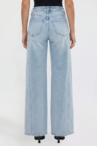 Women's Wide Leg Jeans with Seam Detail