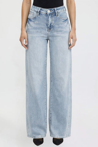 Women's Wide Leg Jeans with Seam Detail
