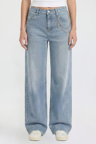 Women's Joey Super Wide Leg Jeans with Butterfly Chain