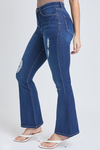 Women's Flare Essential Distressed Jeans-Distressed