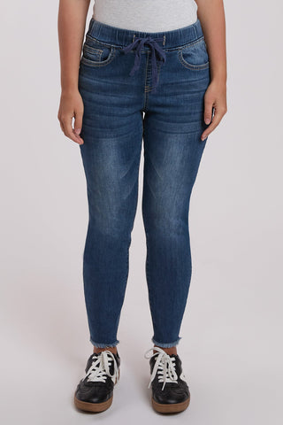 Women's Petite High Rise Denim Ankle Jogger