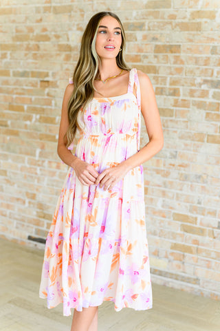 Dresses Pastel Petals Floral Midi Dress
