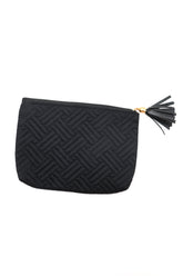 Accessories Quilted Travel Zip Pouch in Black