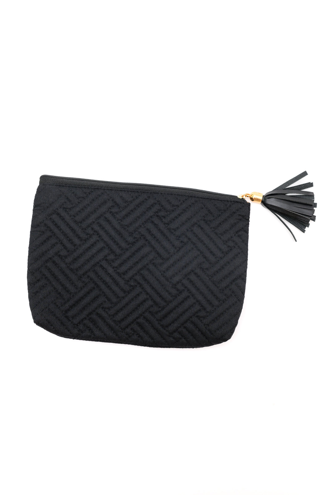 Accessories Quilted Travel Zip Pouch in Black