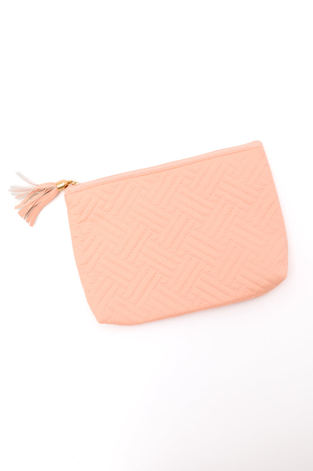 Accessories Quilted Travel Zip Pouch in Pink