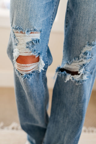 Denim Rose High Rise 90's Straight Jeans in Light Wash