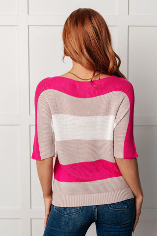 Tops Rows Of Rose Short Sleeve Knit Top