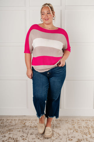 Tops Rows Of Rose Short Sleeve Knit Top