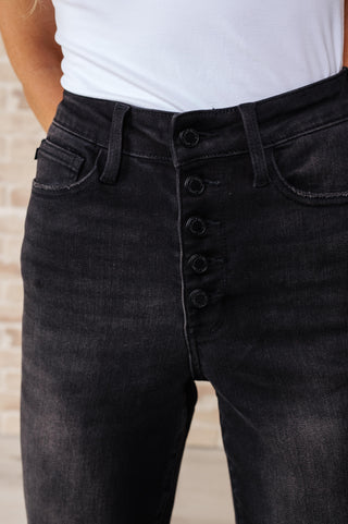 Denim Ryan High Rise Button Fly Wide Leg Crop Jeans