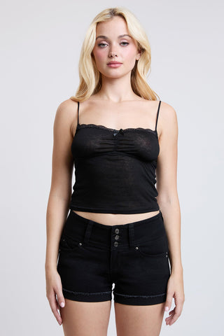Women’s WannaBettaButt 3 Button Cuffed Denim Shorts