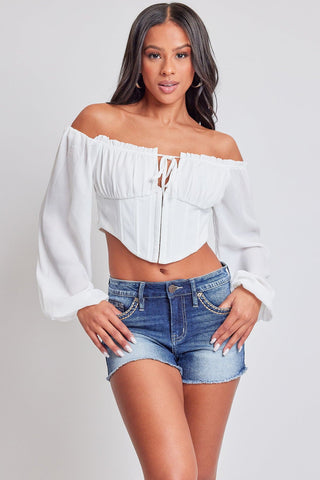 Shorts & Bermudas Women's Heavy Stitch Embroidered Frayed Shorts