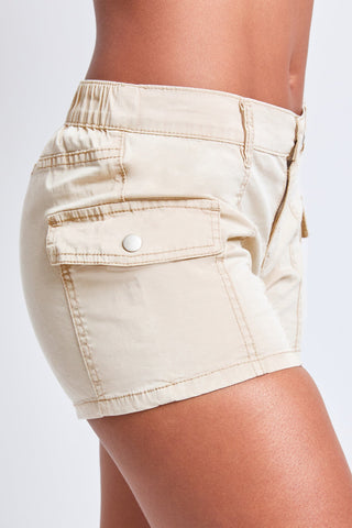 Women's Low Rise Poplin Cargo Shorts