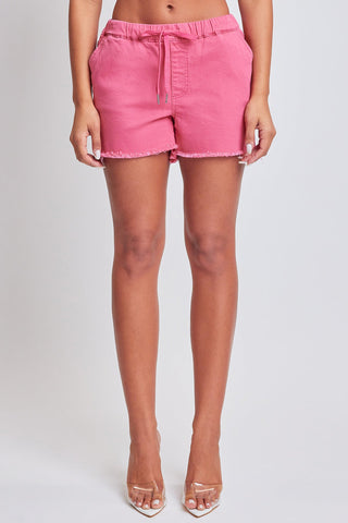 Women's Frayed Hem Pull-on Shorts