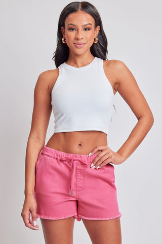 Women's Frayed Hem Pull-on Shorts