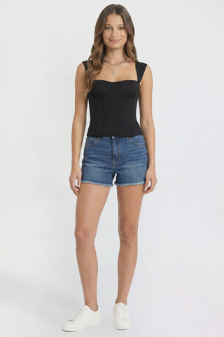 Women's Luxe Fray Hem Shorts