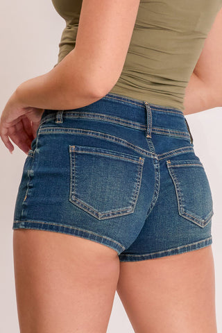 Shorts & Bermudas Low Rise 2 Button Slanted Pocket Denim Shorts