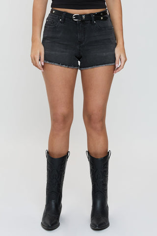 Shorts & Bermudas Women's Mid Rise Belted Fray Hem Shorts