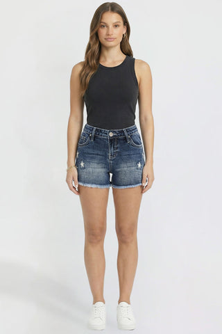 Women's Luxe Americana Star Patch Denim Shorts