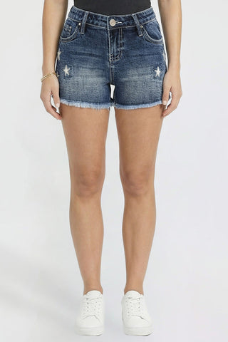 Women's Luxe Americana Star Patch Denim Shorts