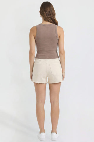 Women's Luxe Fray Hem Shorts