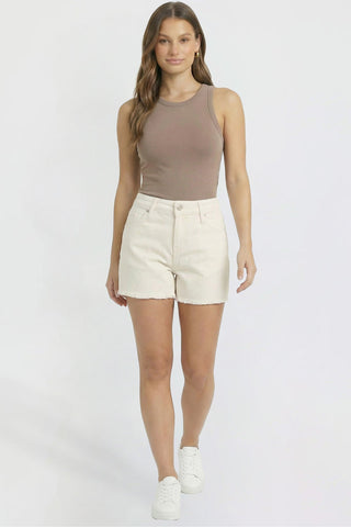 Women's Luxe Fray Hem Shorts
