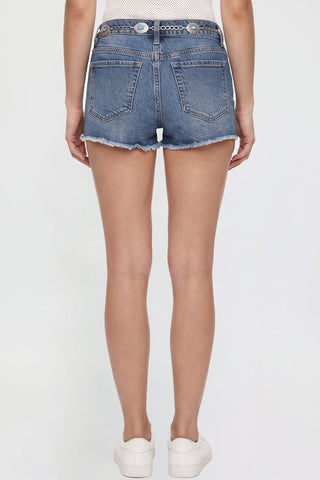 Women's Fray Hem Belted Shorts