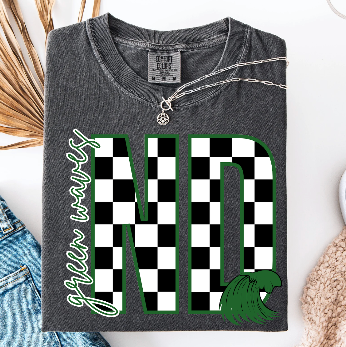Block Letter Checker Graphic Tee