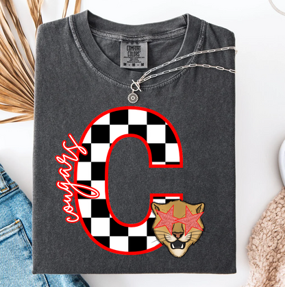 Block Letter Checker Graphic Tee