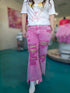 VIVID Acid Pink Vintage Cropped Flares - Pirates and Pearls Boutique