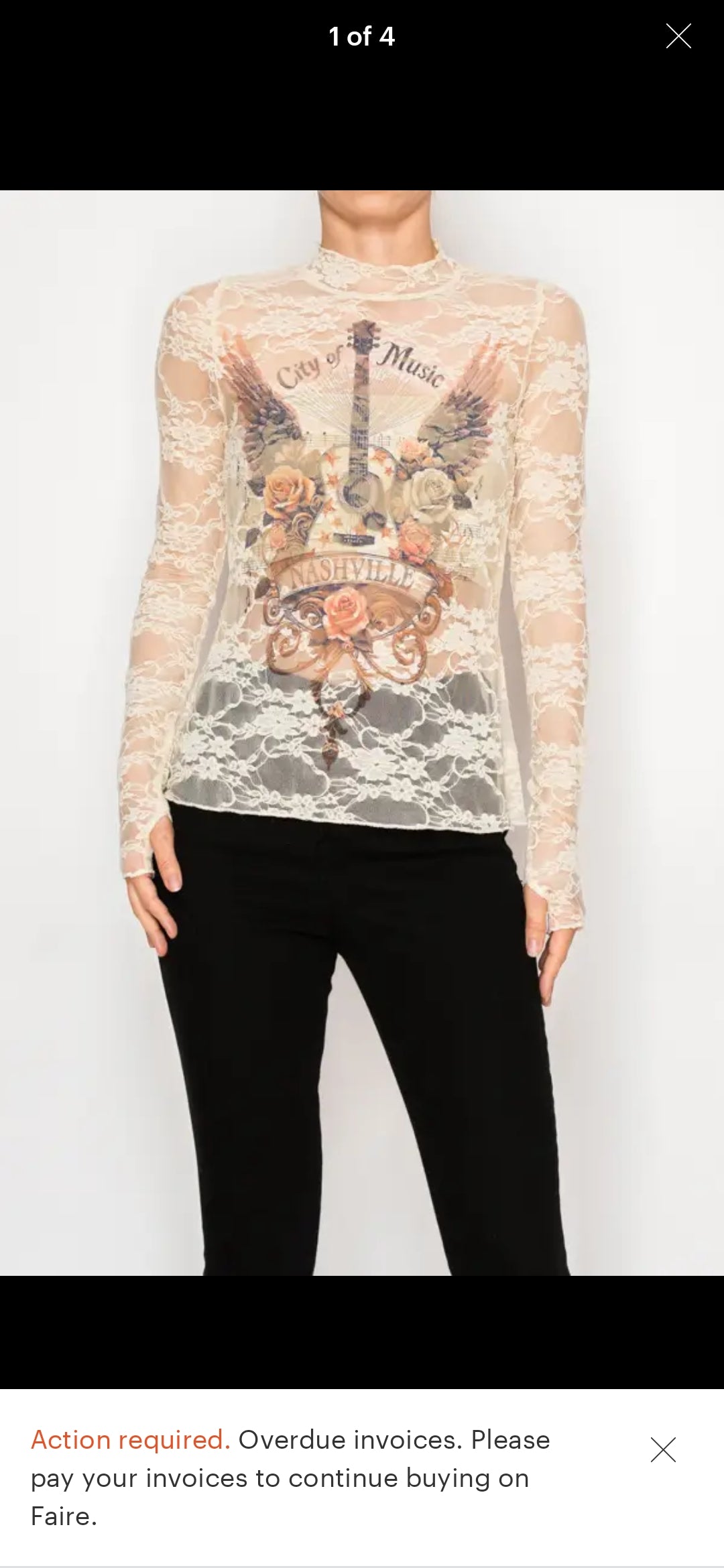 City of Music Nashville Lace Top