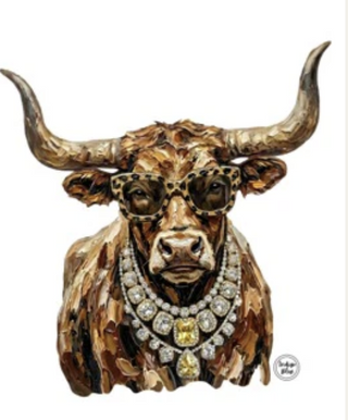Bejeweled Highland Cow Rhinestone Graphic Tee