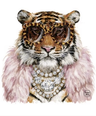 Bejeweled Tiger Rhinestone Graphic Tee