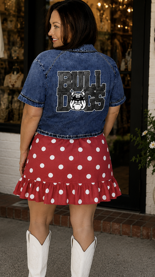 Bulldogs Game Day Denim Top