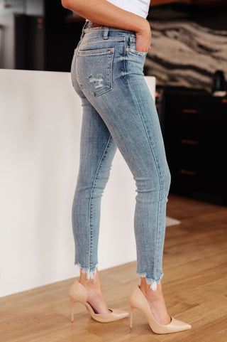 Denim Sherry Mid Rise Release Waistband Detail Skinny