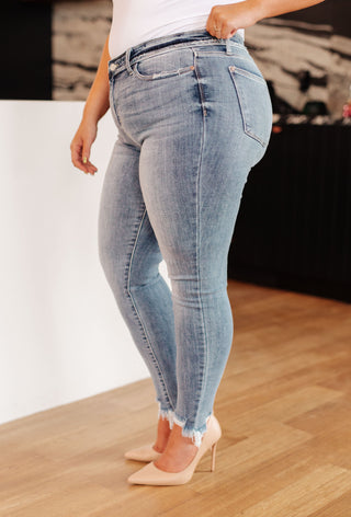 Denim Sherry Mid Rise Release Waistband Detail Skinny