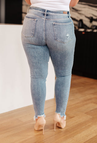 Denim Sherry Mid Rise Release Waistband Detail Skinny