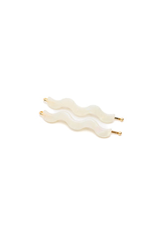Accessories Sleek Waves Hair Clip in White Tortoise