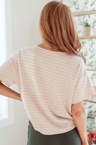 Tops Textured Boxy Top in Taupe