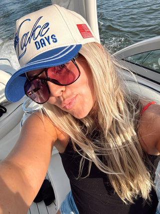 Hat More Lake Days - Royal Blue Vintage Trucker Hat