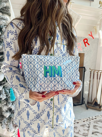 Blue Nutcracker Pajama Long Set